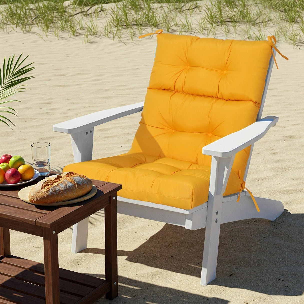 2-Piece High Back Patio Chair Cushion Set, Yellow