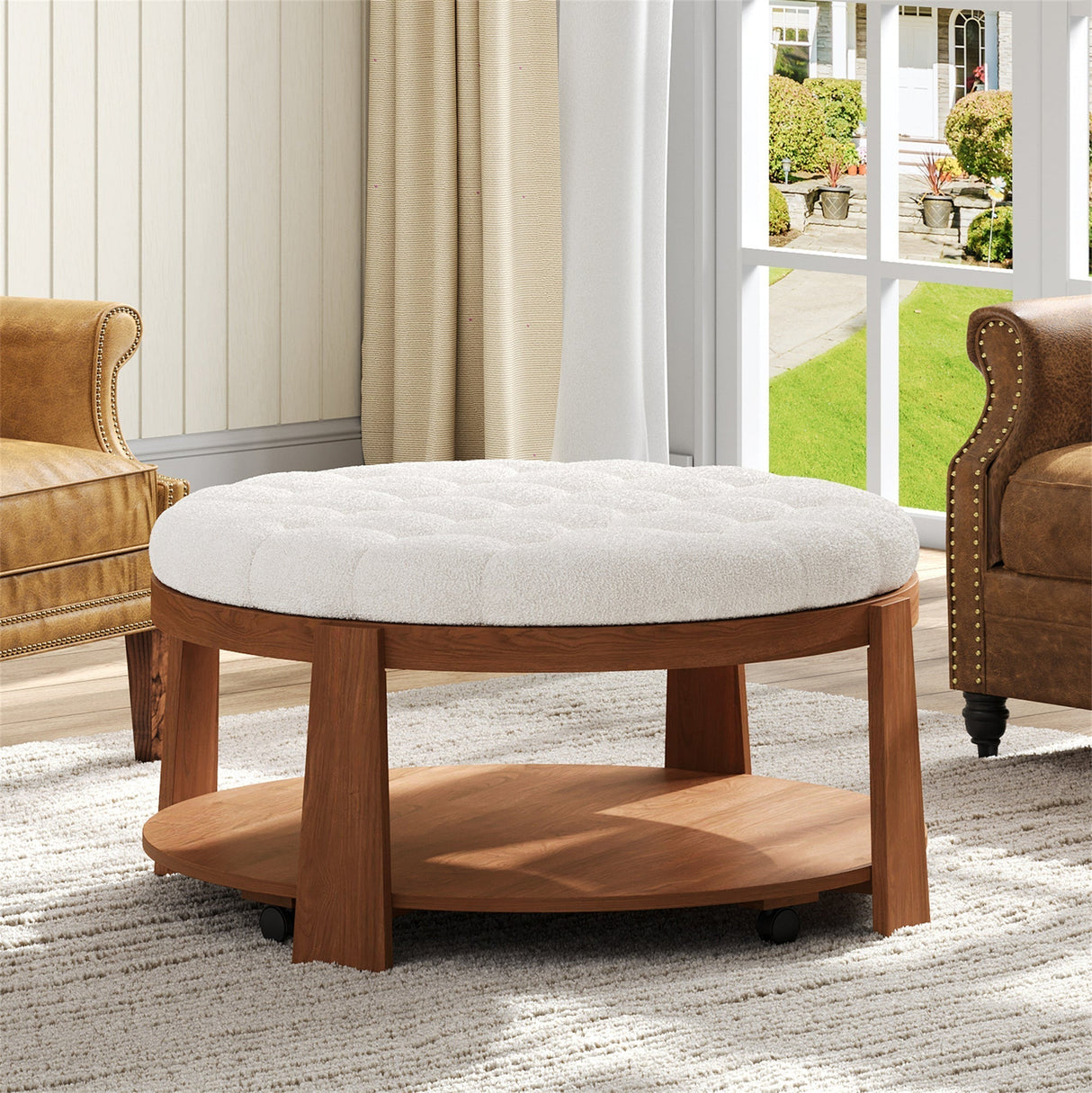 Modern Large Round Ottoman Coffee Table
