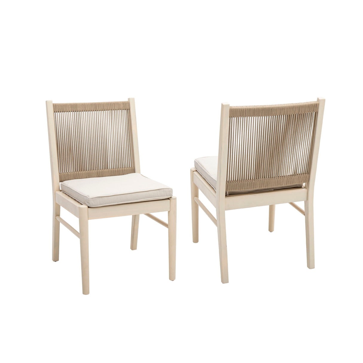 Cordoba Dining Chair Set of 2 with Acacia Wood Frame and Water Repellent Fabric