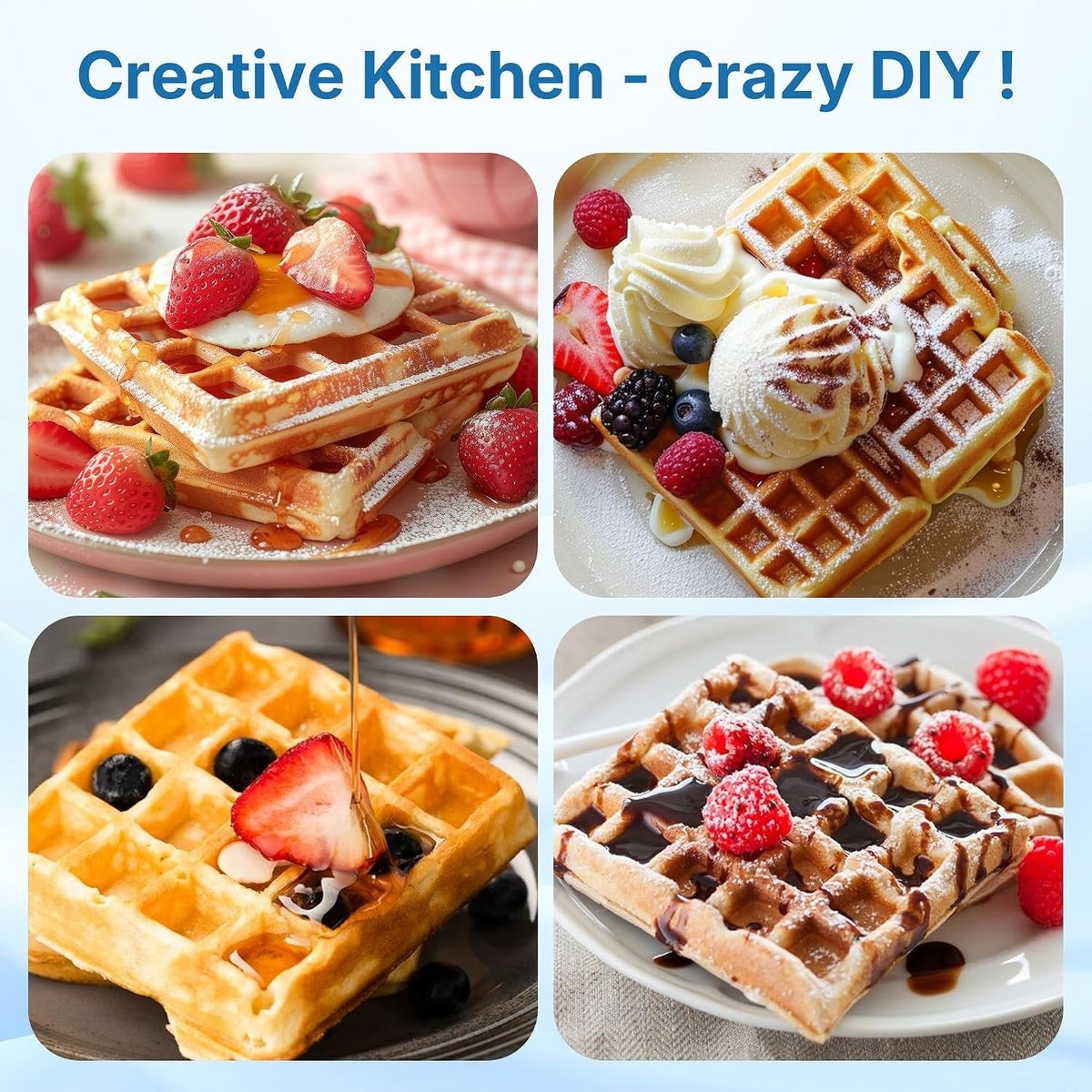 Belgian Waffle Iron - 2 Slices, Electric Waffle Maker