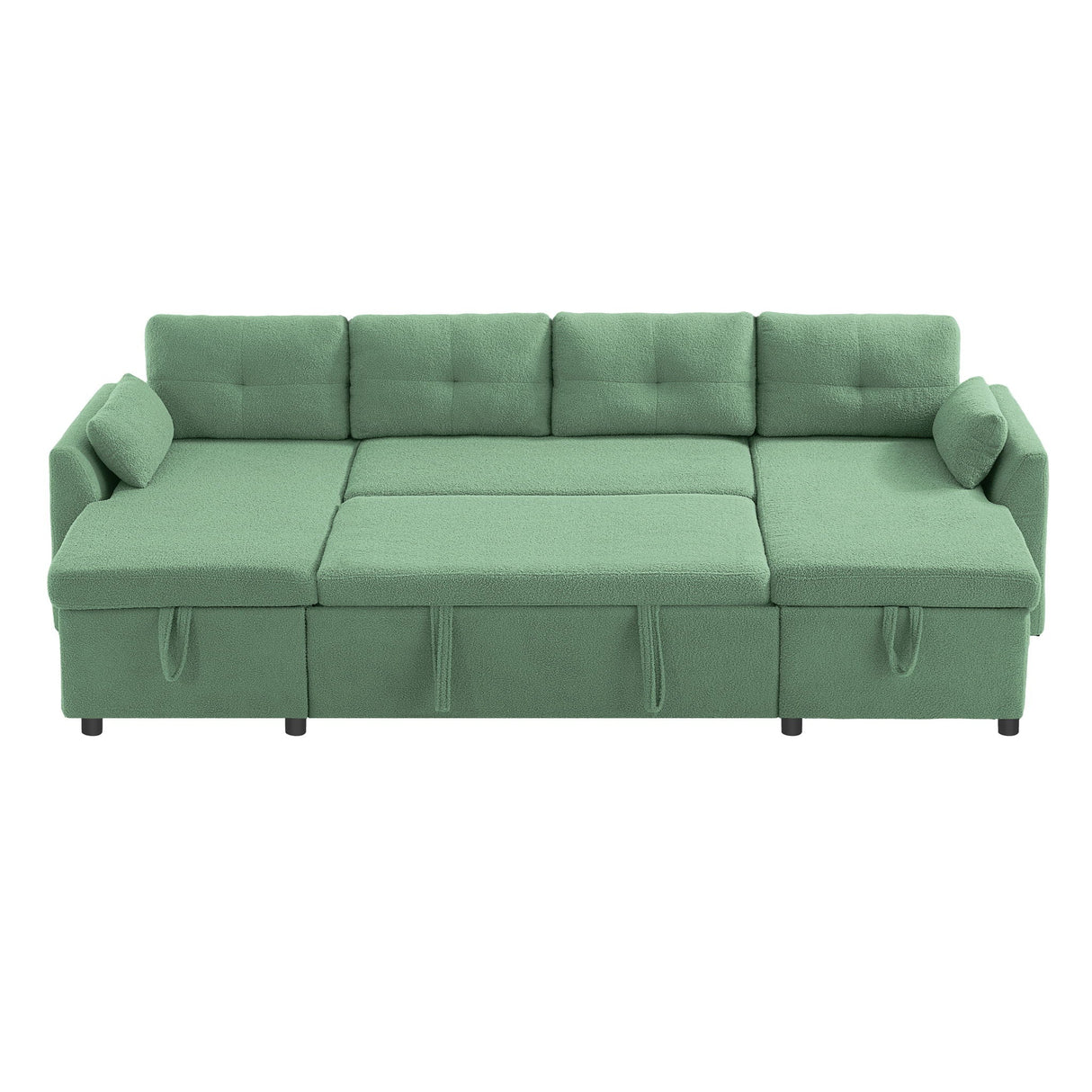 U-Shaped Sectional Sofa Bed With Storage And USB Ports