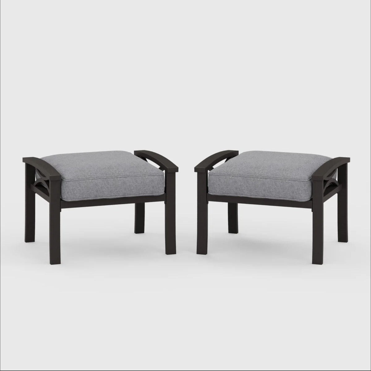Modern All-Weather Ottomans With Cushions (Set of 2)