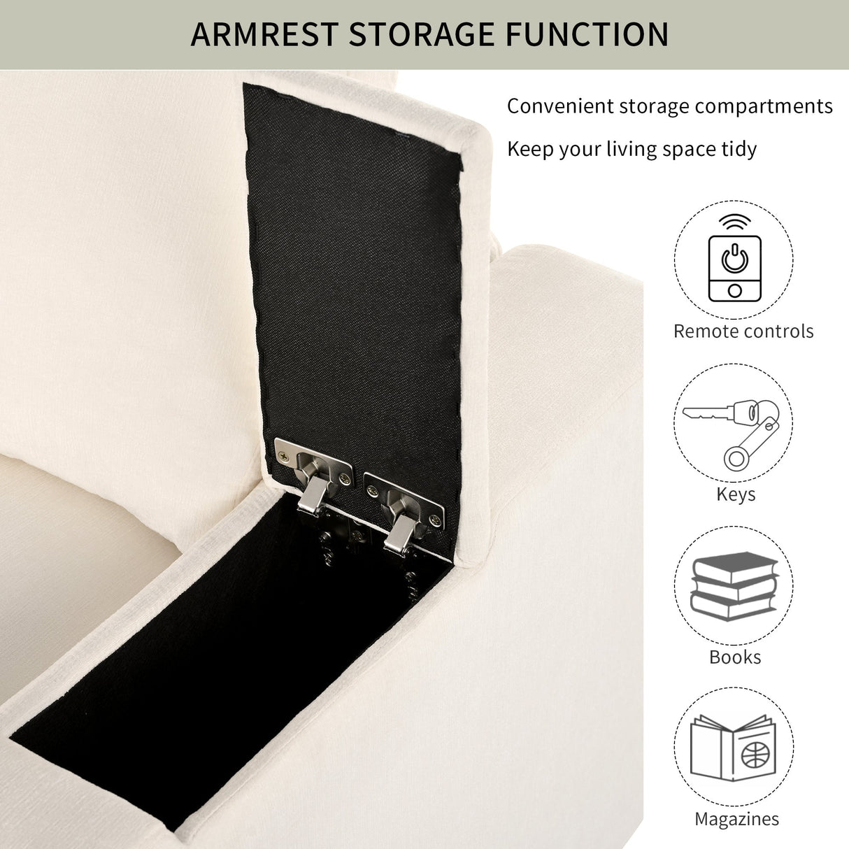U-Style Upholstered Modular Sofa with Storage and Built-in Tech