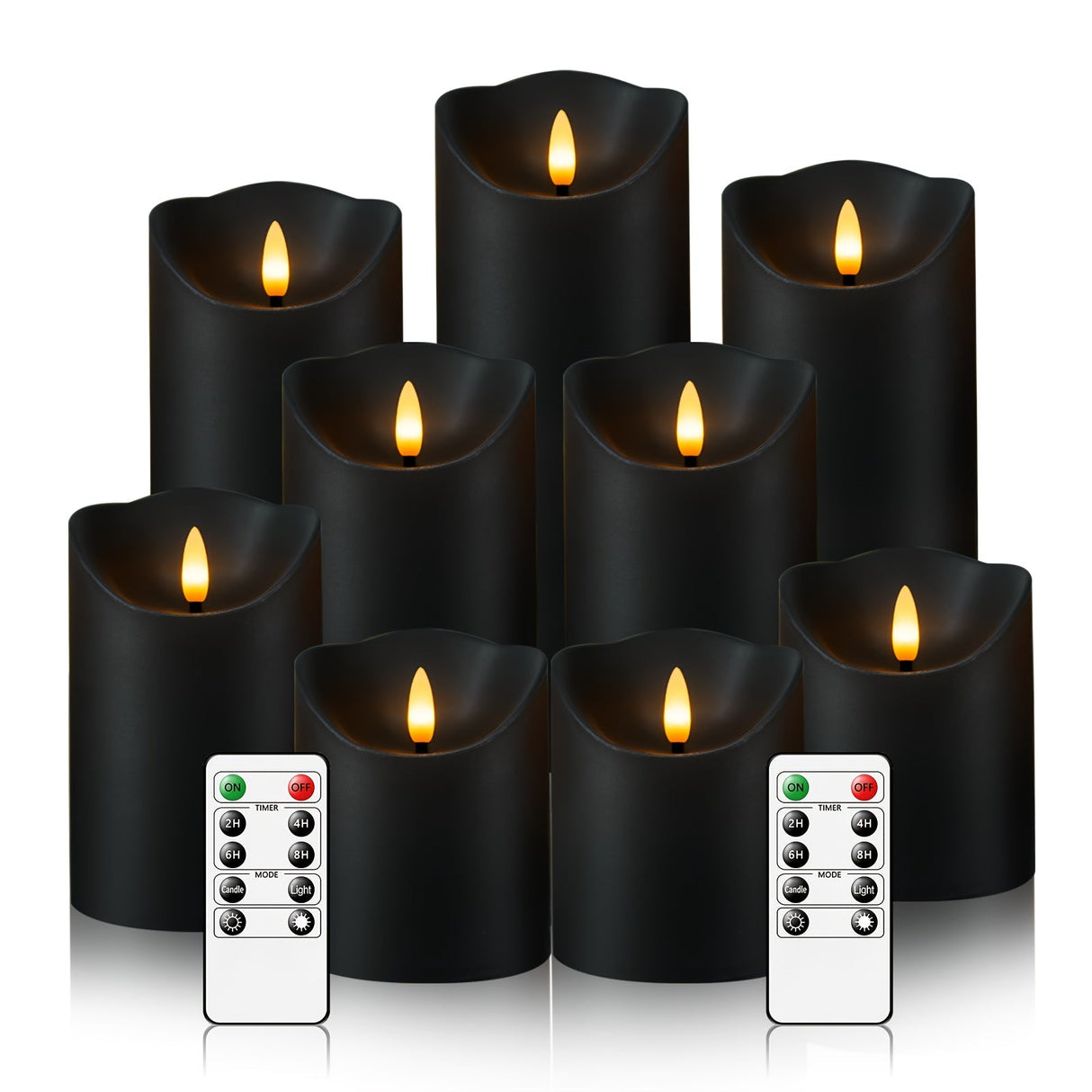 Flickering Flameless LED Candles – 9pcs Set w/ Remote & Timer for Decoration