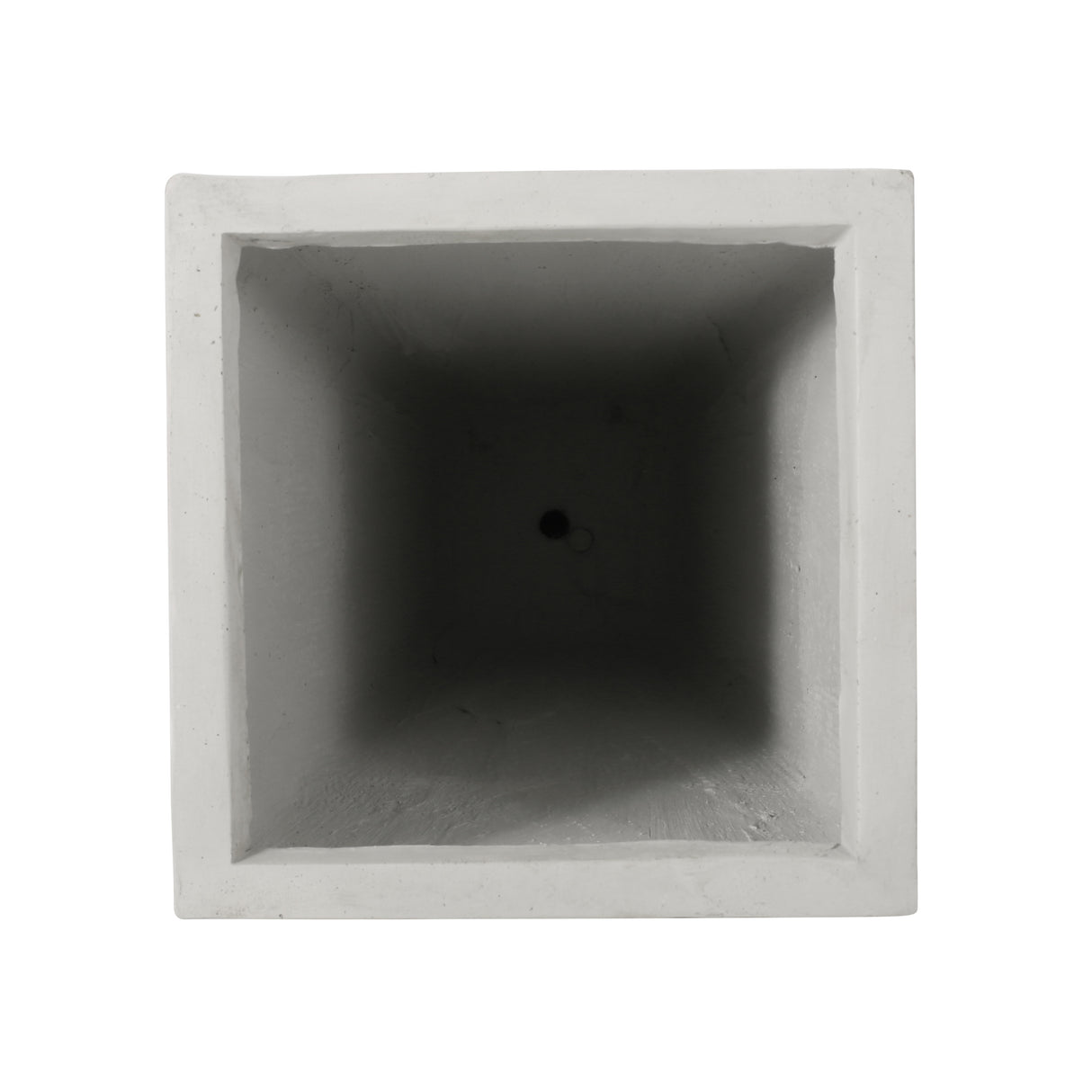 28.5" outdoor modern tapered cast stone planter, white