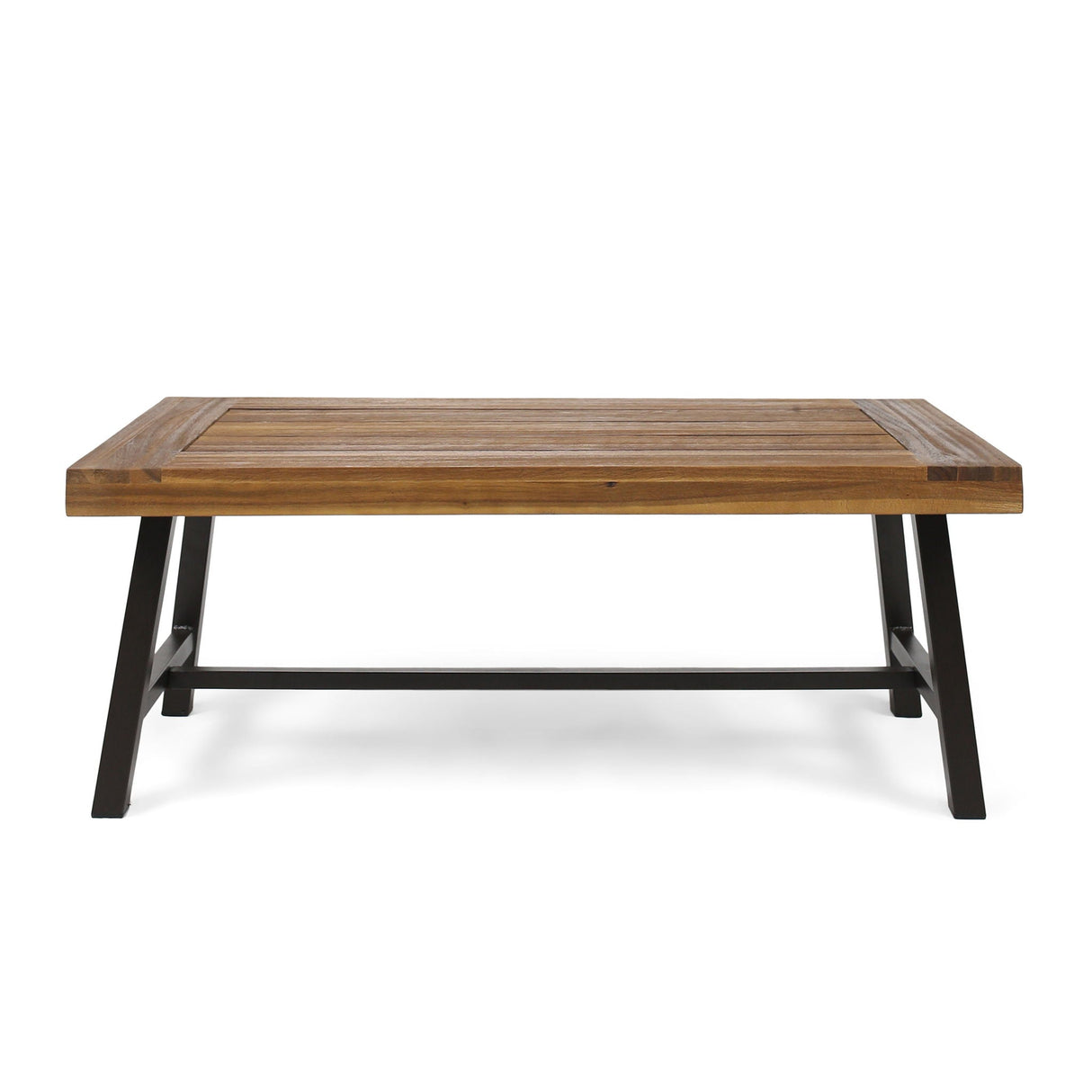 Carlisle Industrial Coffee Table with Slat Panel Design - Natural