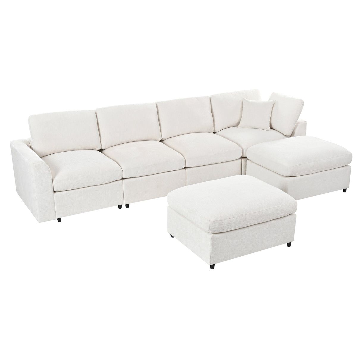 U-Style 130.3" 6-Seater Modular Sectional Sofa