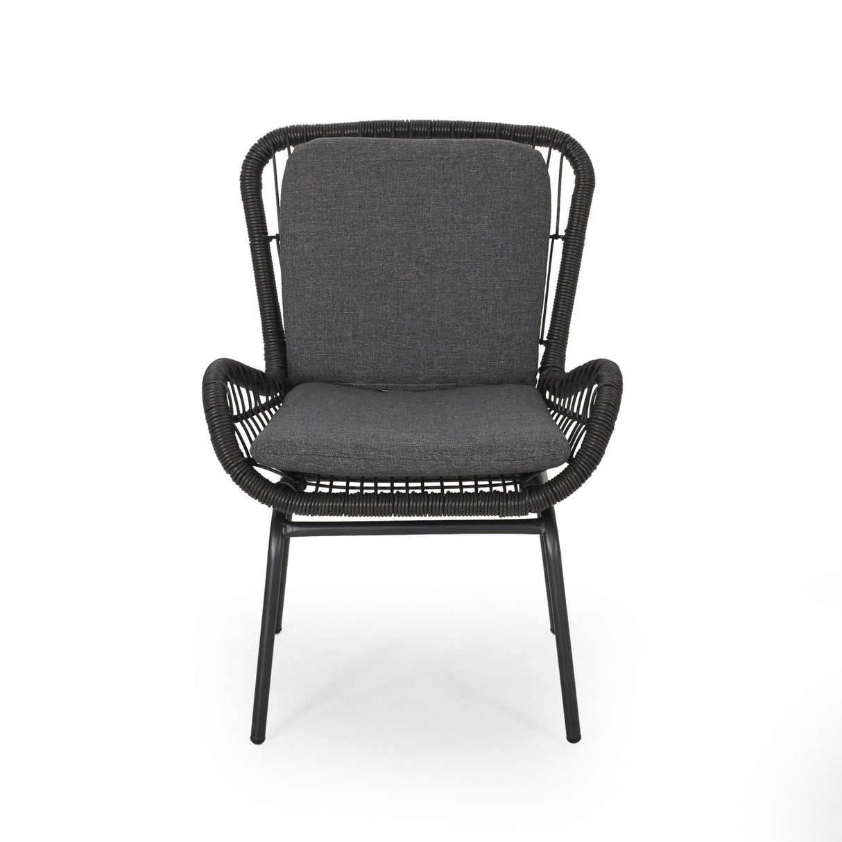 Outdoor Wicker Club Chair With Cushions (Set of 2)