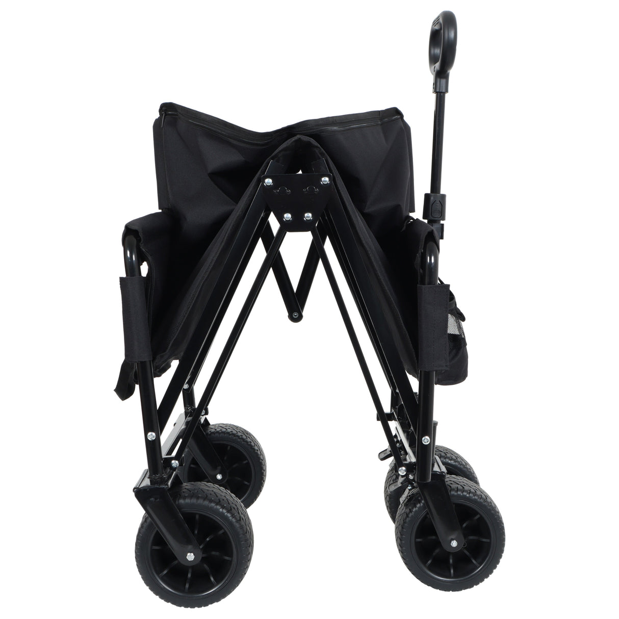 3-in-1 Convertible Folding Wagon Cart with Bench Seat & Storage