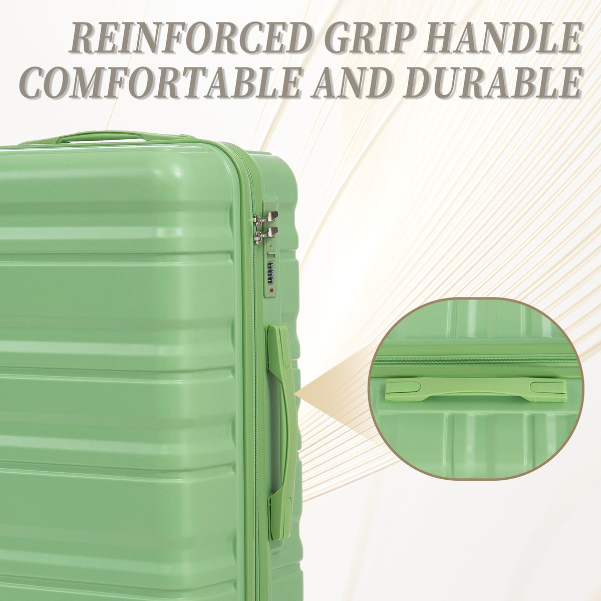 HIFINE Tourist 3-Piece Spinner Wheel Luggage Set in Green
