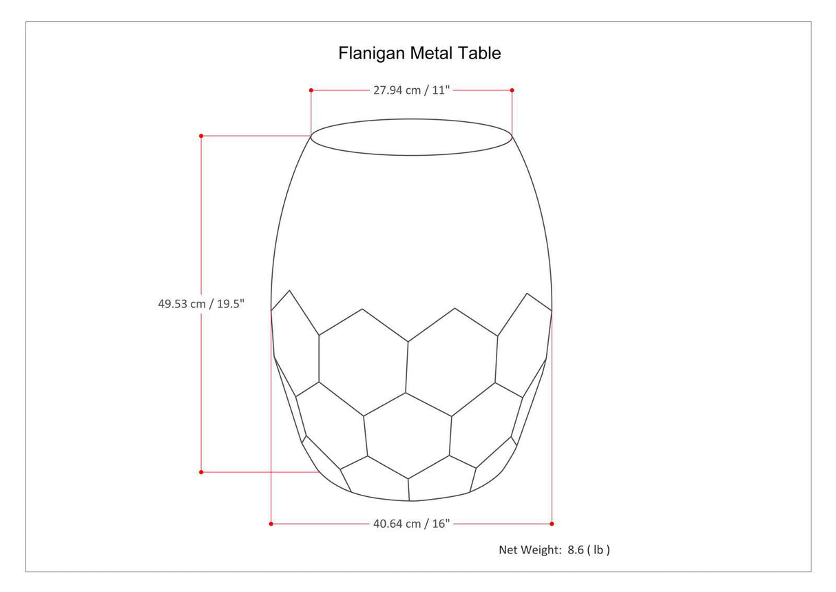 Flanigan - Hand Crafted Metal Accent Table