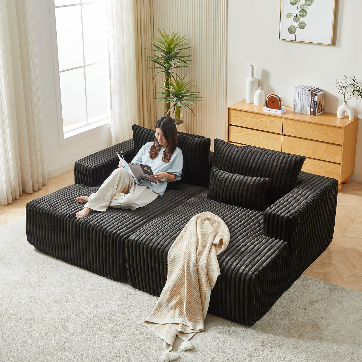 87' Oversized Sectional Lounge Chaise
