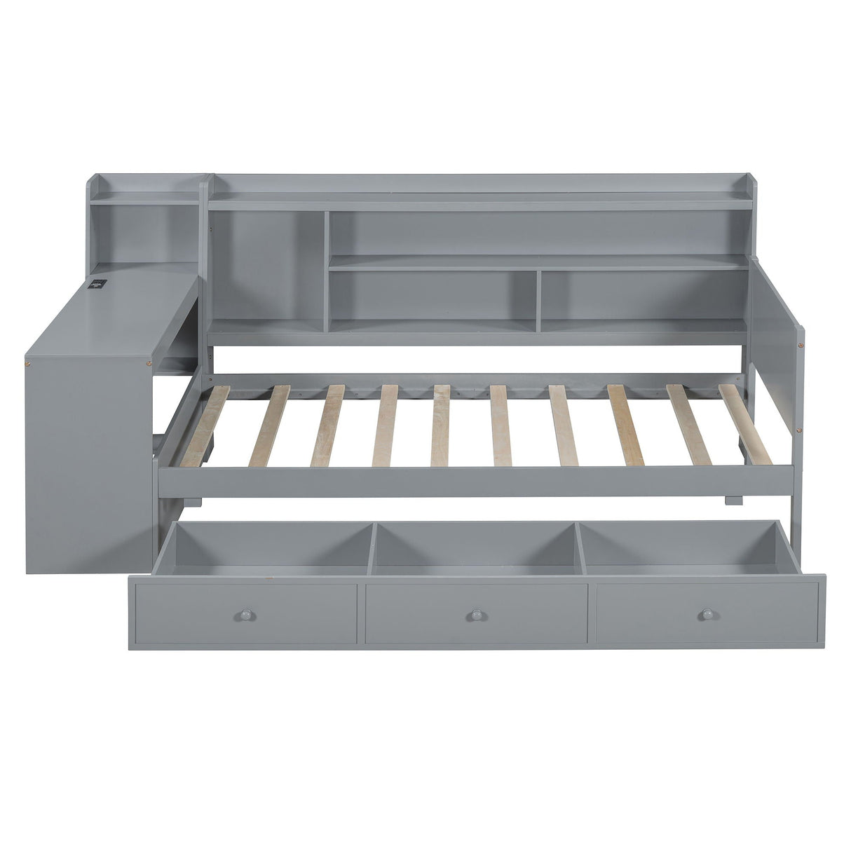 Daybed With 3 Drawers USB Ports And Desk