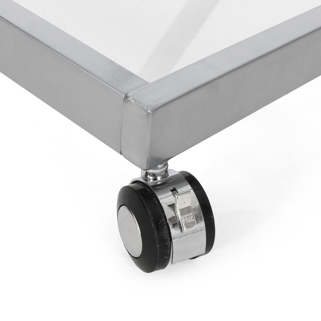 Modern Z-Shaped Bar Cart with Tempered Glass Shelves