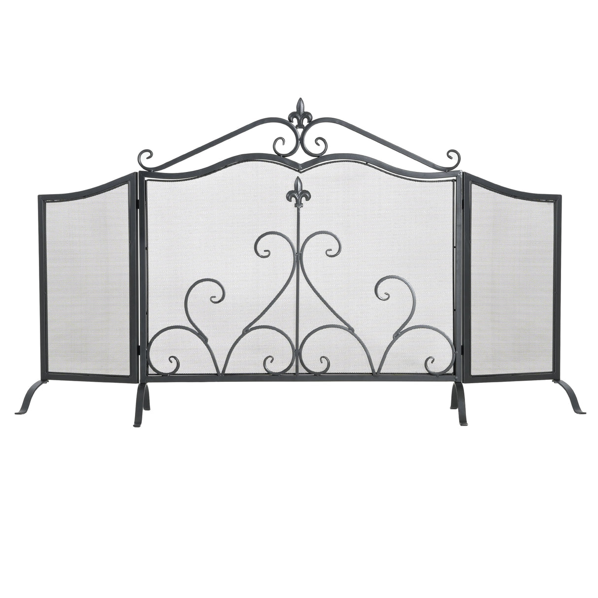 Onyx 3-Panel Iron Fireplace Screen 54" x 31.5"