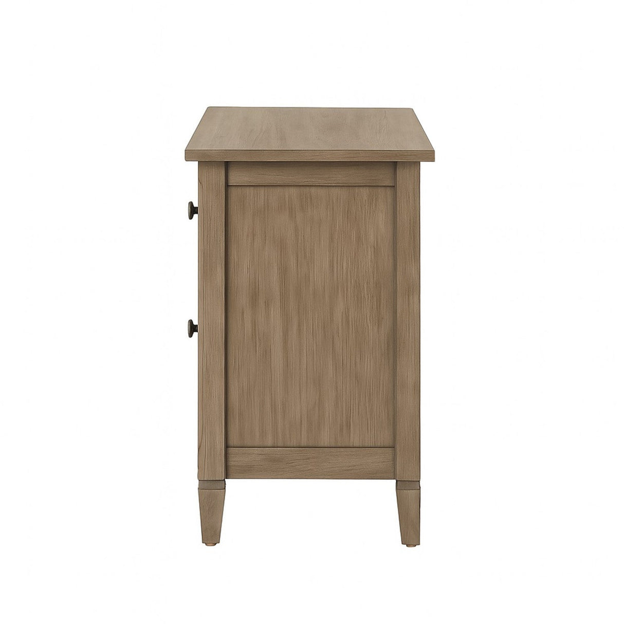 2-Drawer Nightstand with Round Bronze Pull Knobs