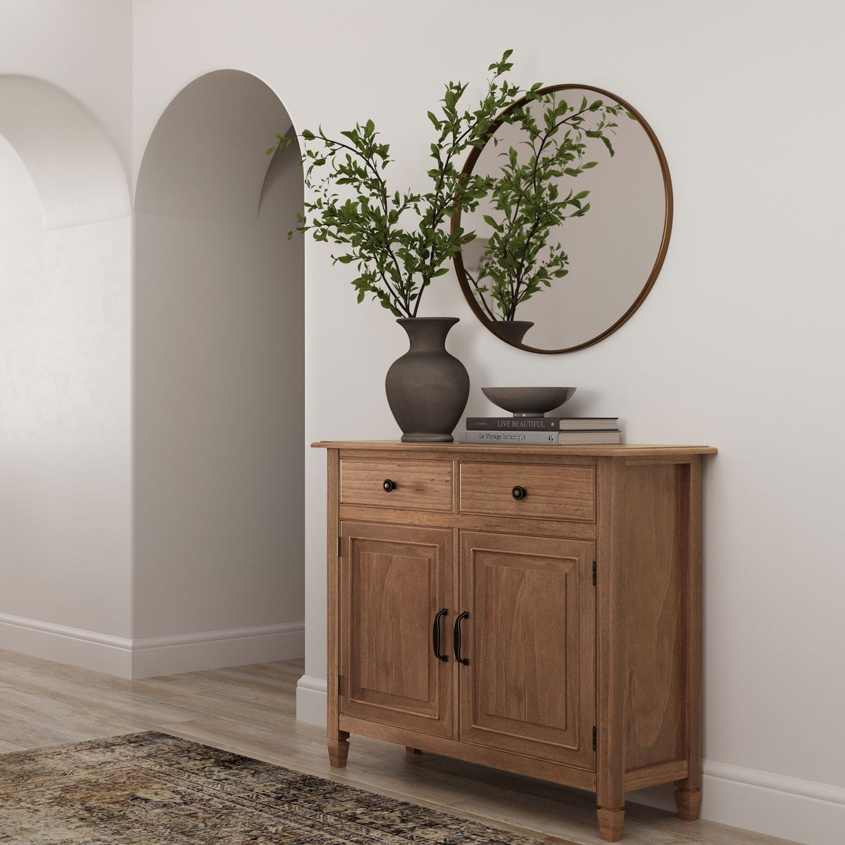 Entryway Storage Cabinet with Adjustable Shelves - Multiple Colors