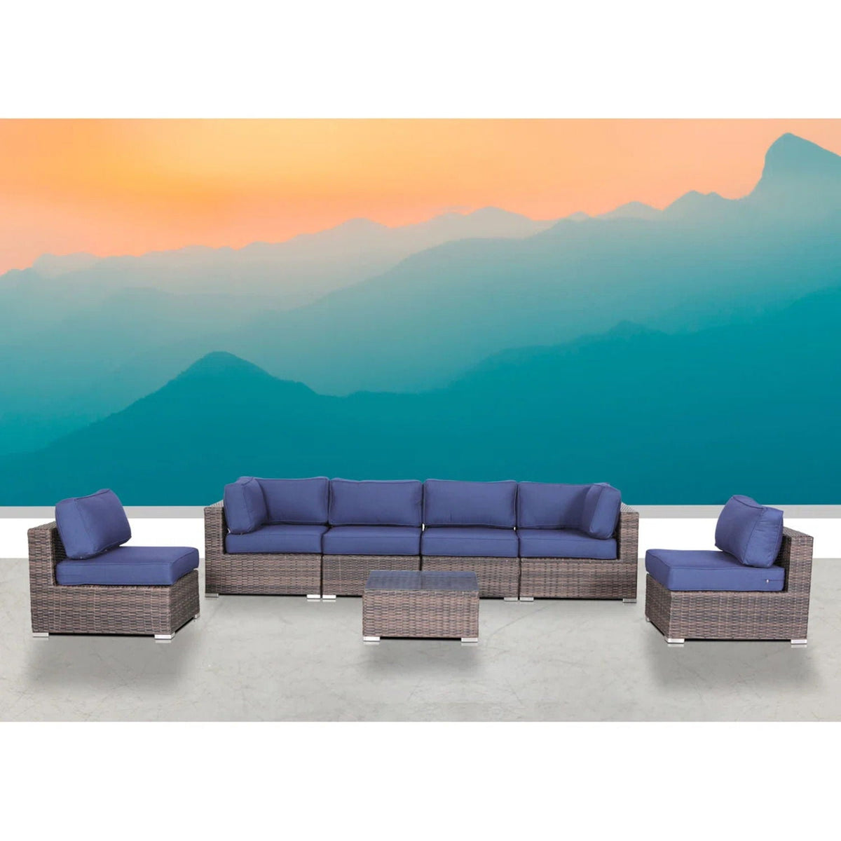 Outdoor Wicker Seating Group With Cushions