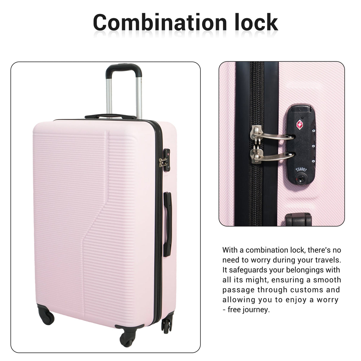 7-Piece Luggage Set ABS Lightweight & Durable with Spinner Wheels