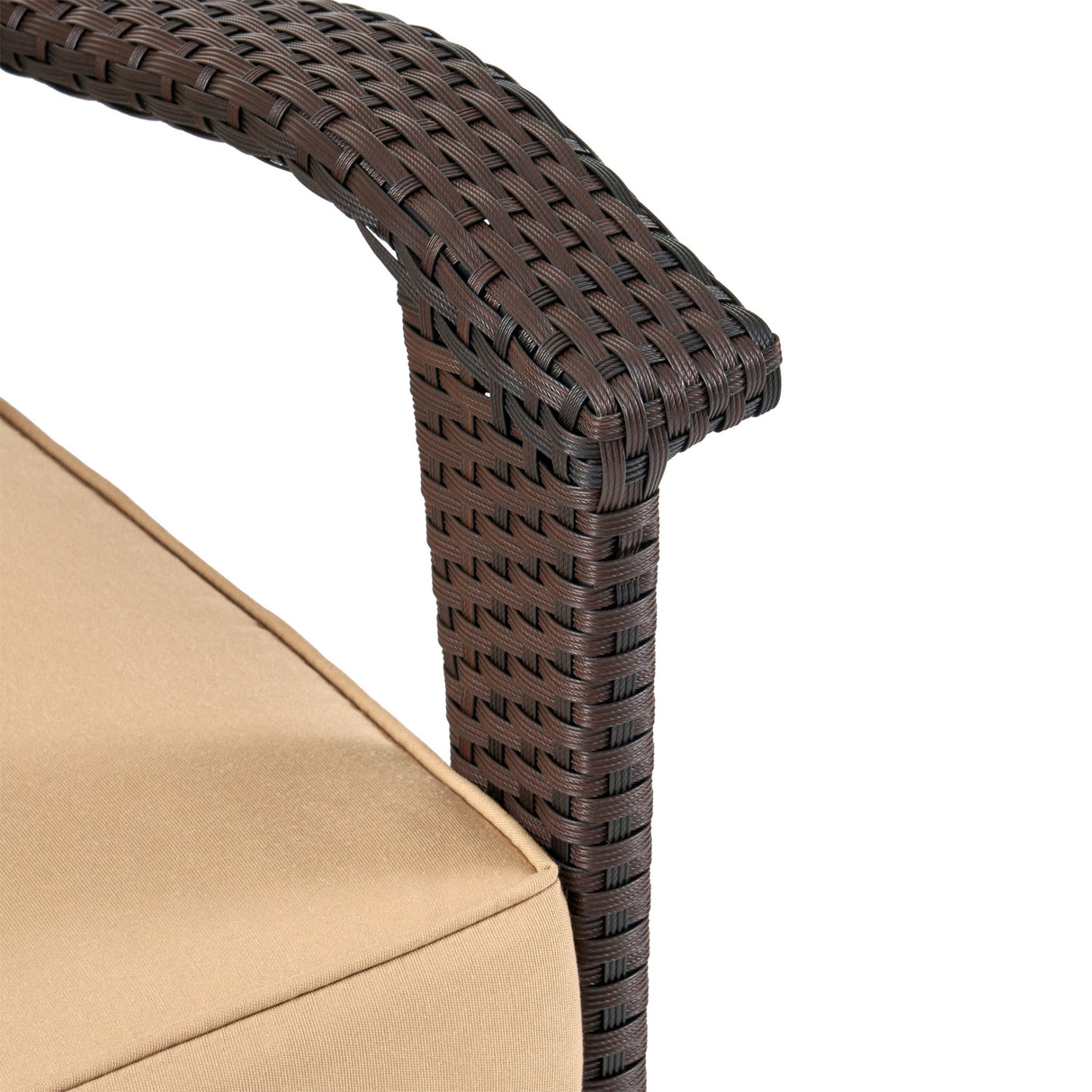 HONOLULU Brown Club Chair Set of 2 with Weather-Resistant Wicker Finish and Cushions