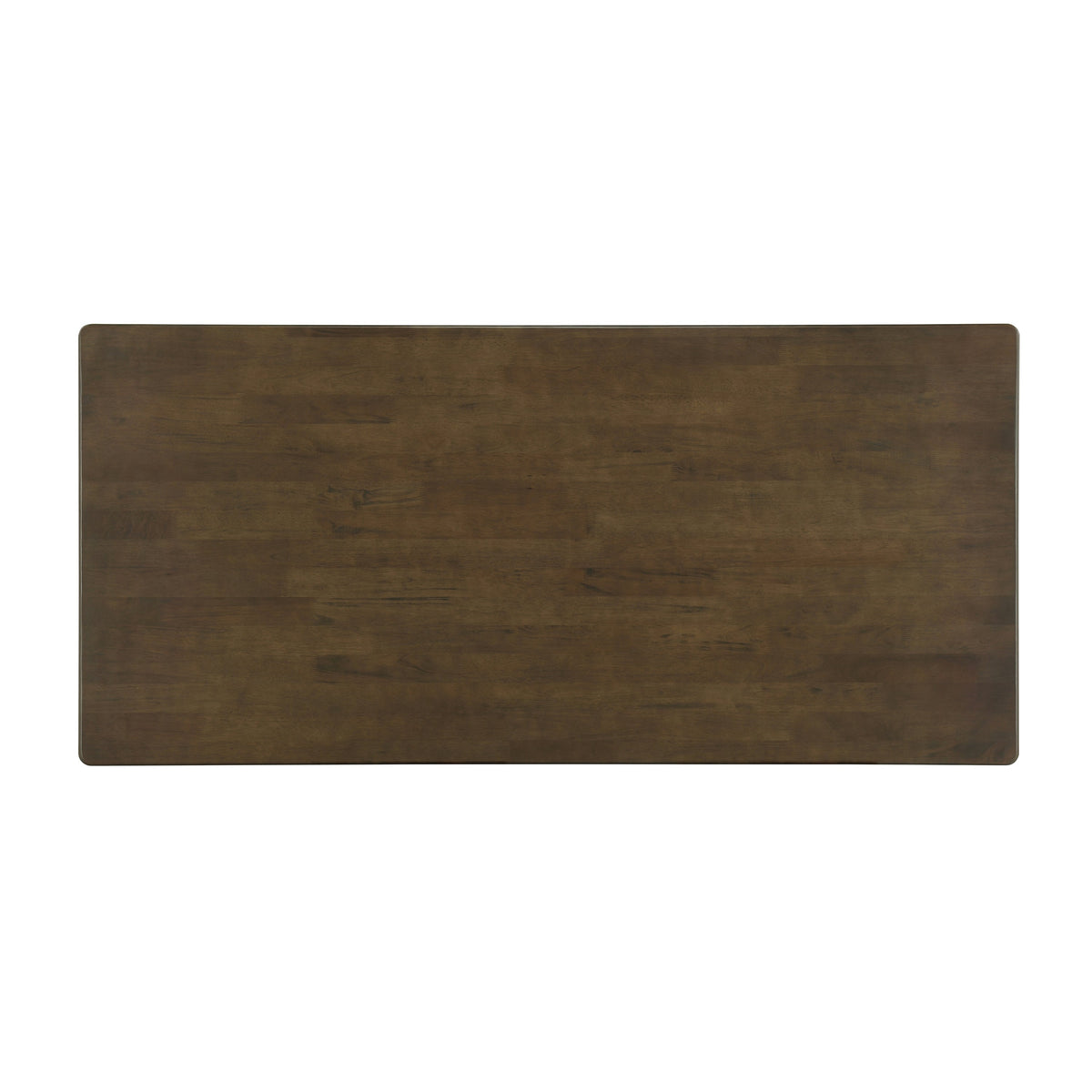 Walnut-Colored Rubber Wood Dining Table with Rattan Accents