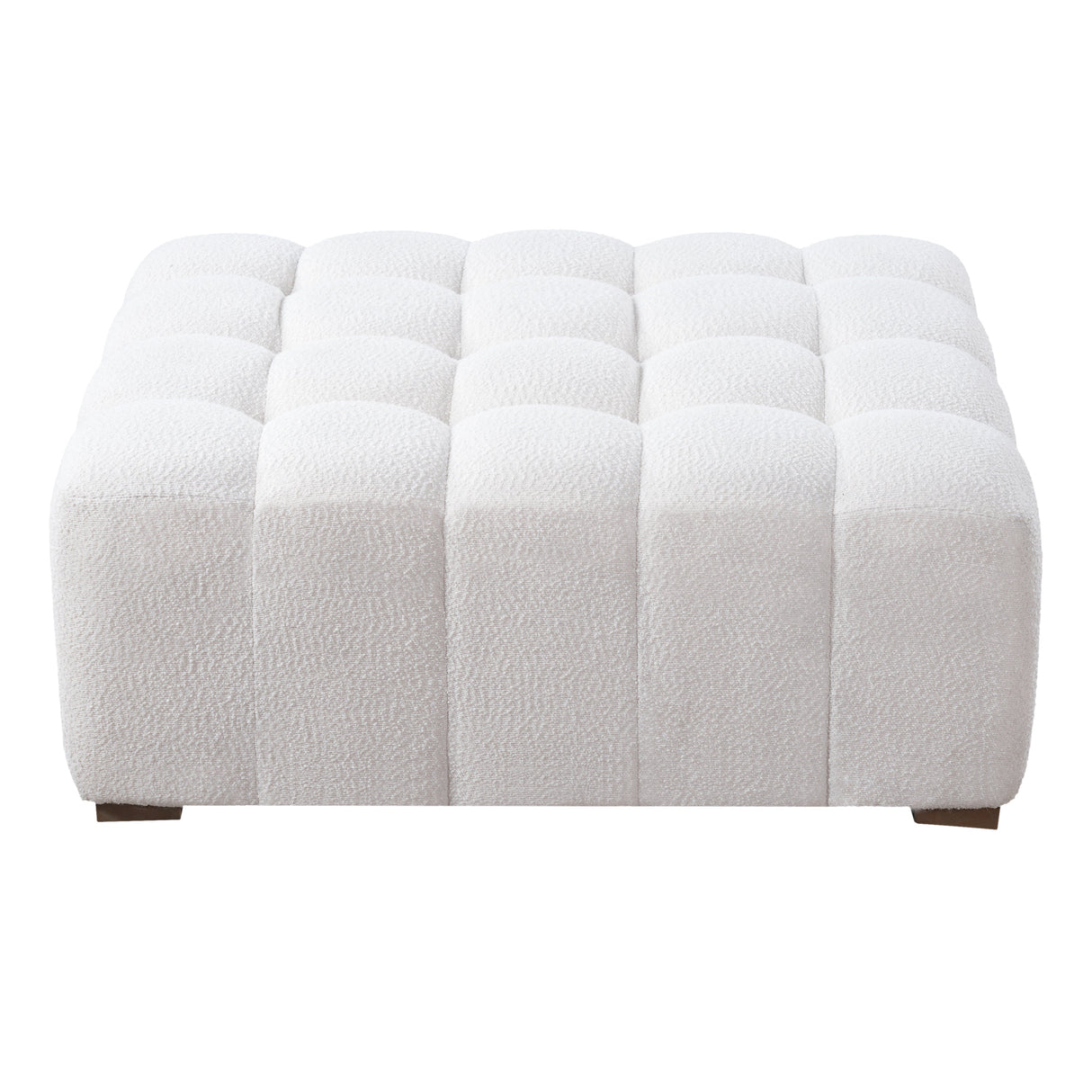 White Boucle Multipurpose Ottoman