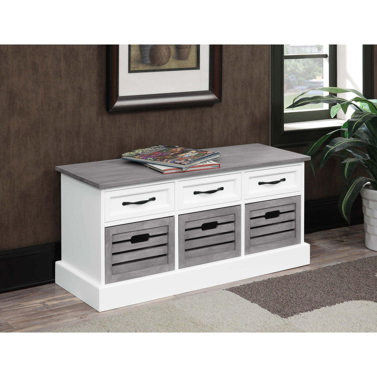3 Drawer Storage Bench With Removable Baskets