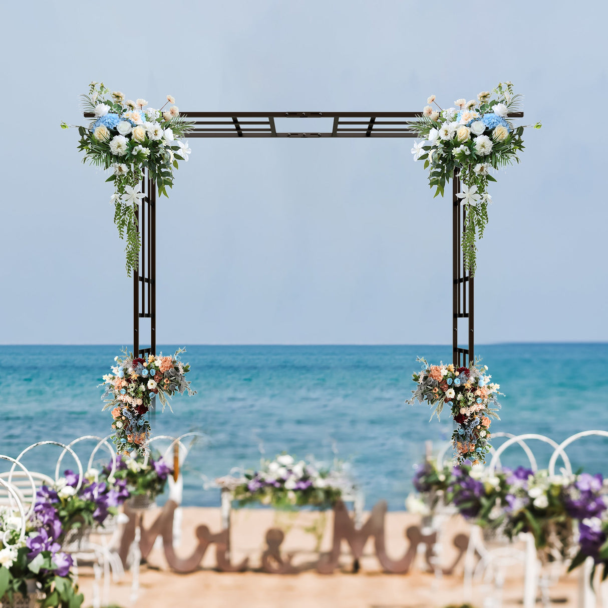 Metal Garden Arch with Adjustable Width