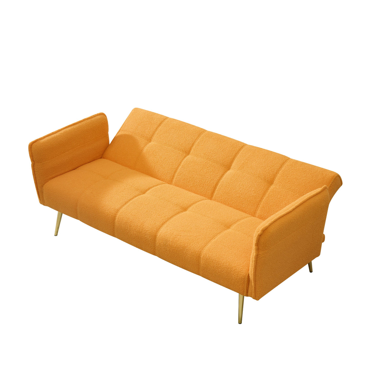 70-Inch Teddy Fleece Sofabed with Adjustable Arms and Backrest
