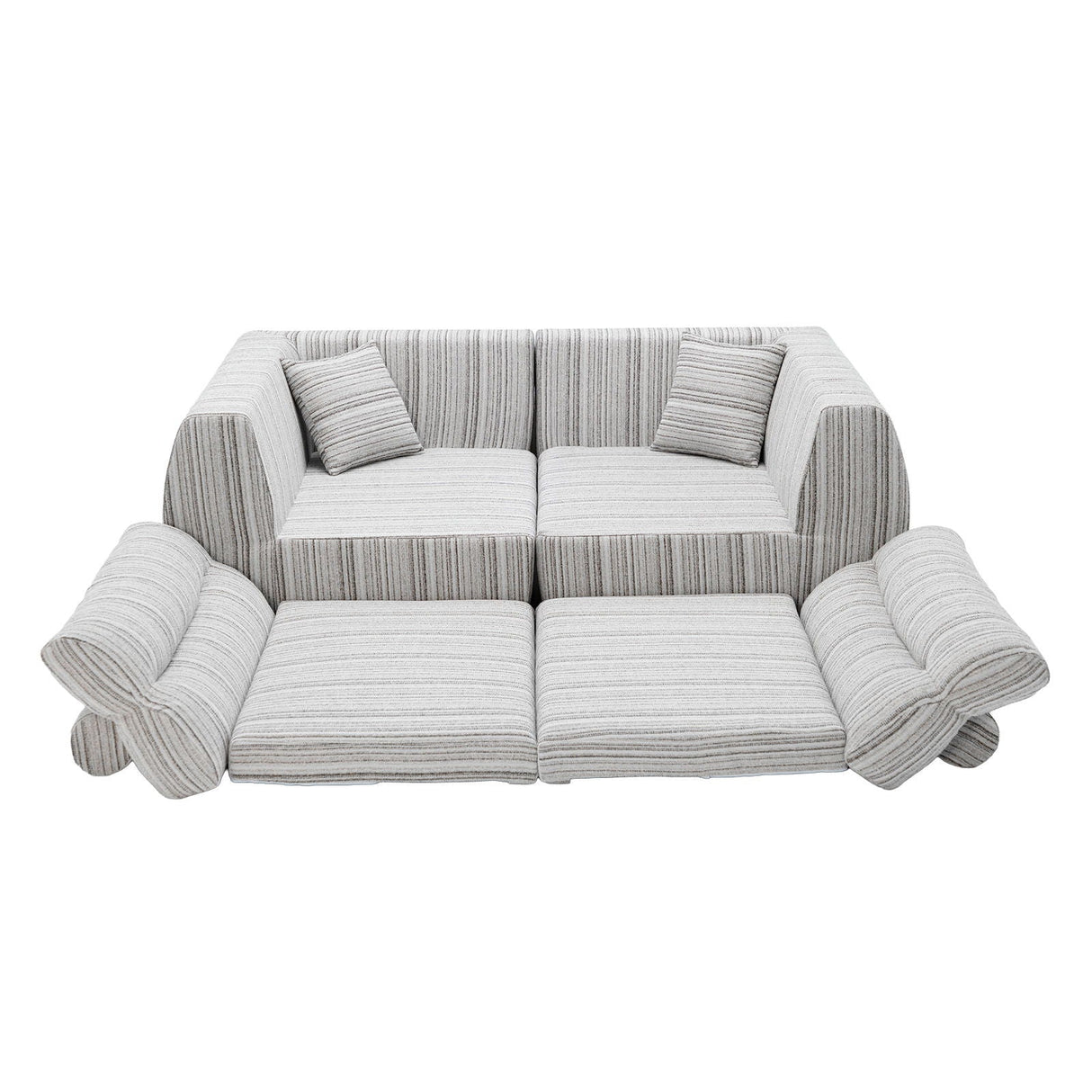 3 Seater, Couch With Throw Pillows For Living Room