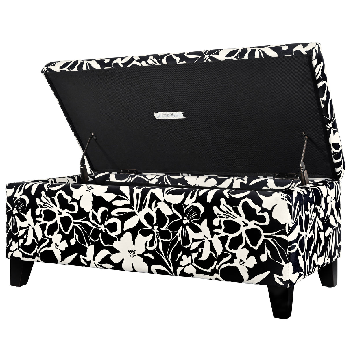 Luxury Storage Ottoman with Floral Patterned Fabric