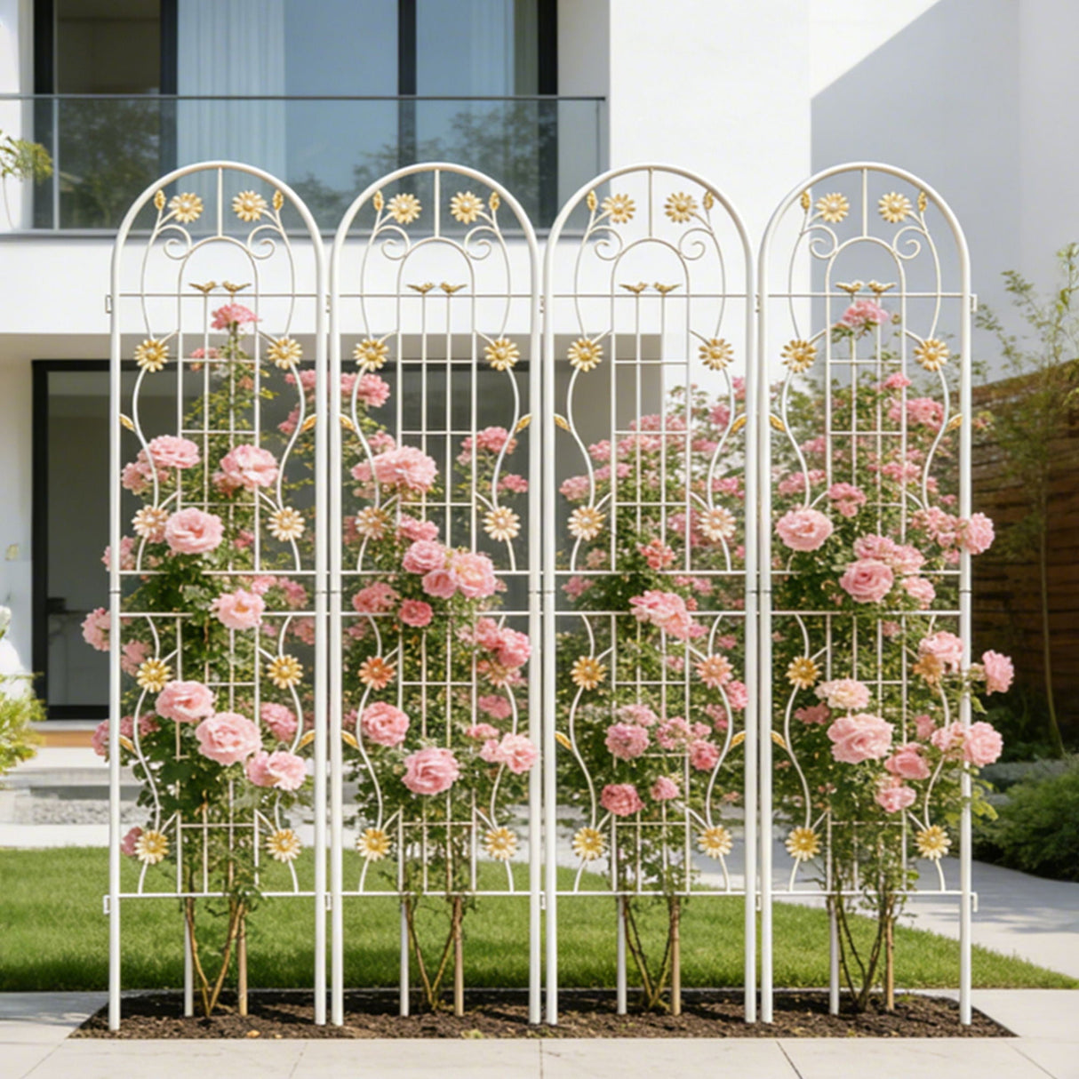 Metal Garden Trellis Rustproof Trellis For Climbing Plant Outdoor Flower Support