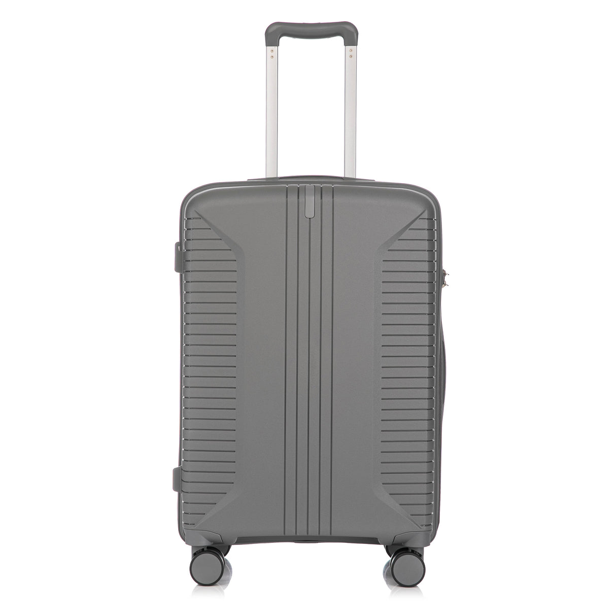 3-Piece PP Spinner Wheel Luggage Set 20'/24'/28' Silver Grey
