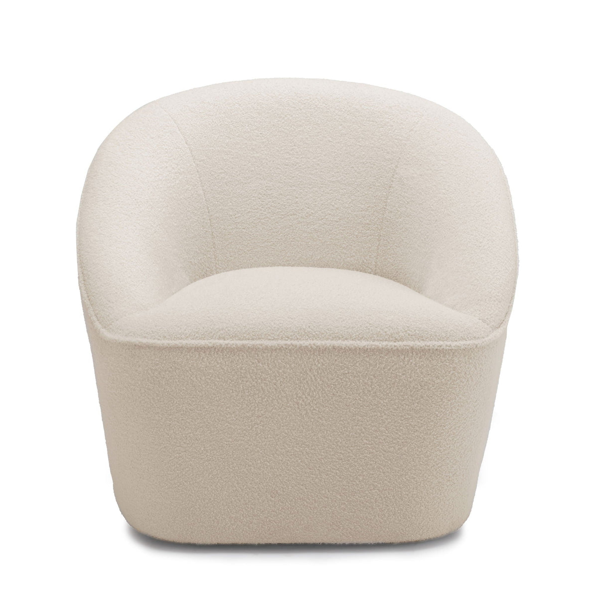 Anson - Swivel Chair With Soft Rounded Back - Off White
