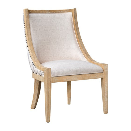 Upholstered Dining Chair with Nailhead Trim and Recessed Arms