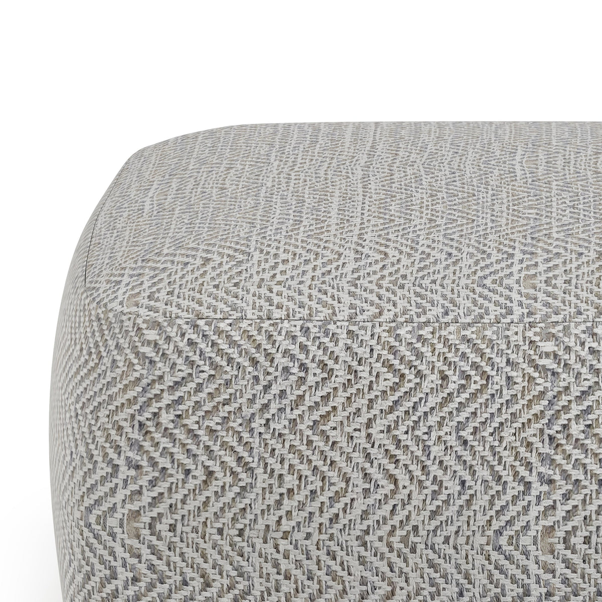 Patterned Grey Melange Square Accent Pouf with Polystyrene Fill - Grey