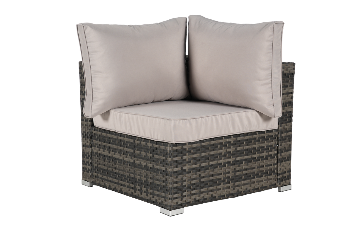 8 Pieces Outdoor Patio Sectional Sofa Couch,Wicker Furniture Conversation Sets with Washable Cushions & Glass Coffee Table for Garden, Poolside, Backyard