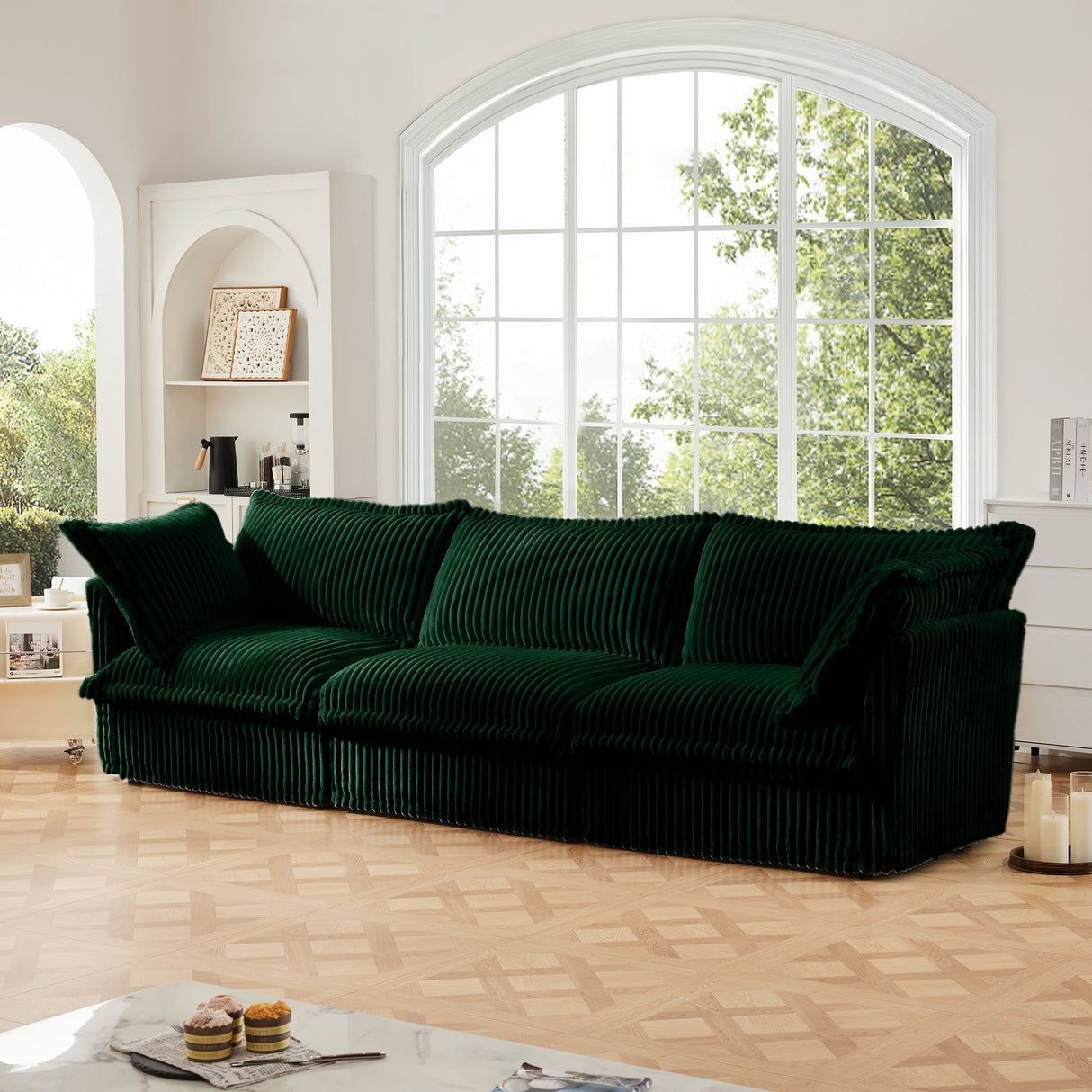 Slipcovered Modern 3 Seater Sofa