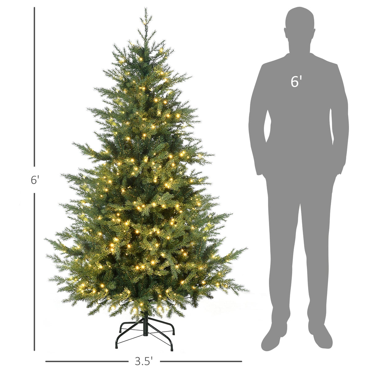 6ft Tall Prelit Artificial Christmas Tree with 8 Light Modes