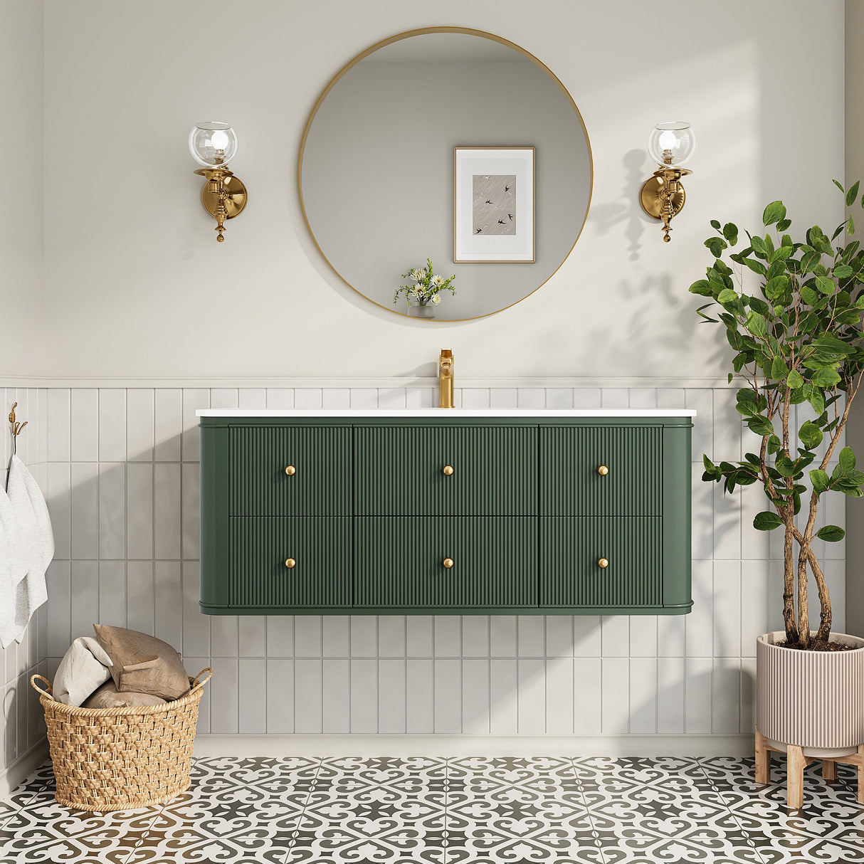 48" Wall Mounted & Floating Single Bathroom Vanity