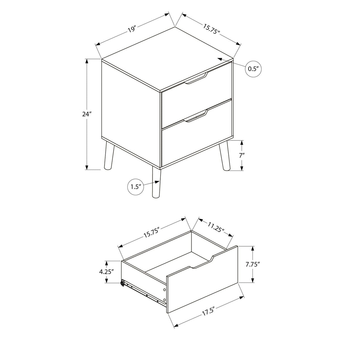 Accent Table With Storage Drawers - Natural