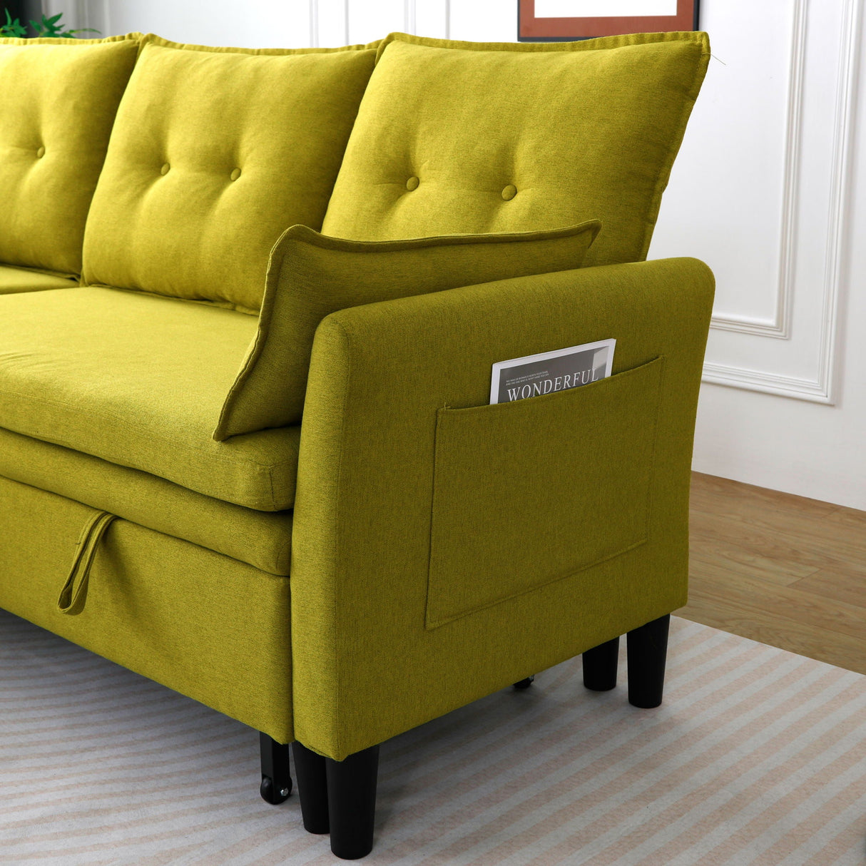 L-Shaped Reversible Chaise Sectional Sofa With Storage