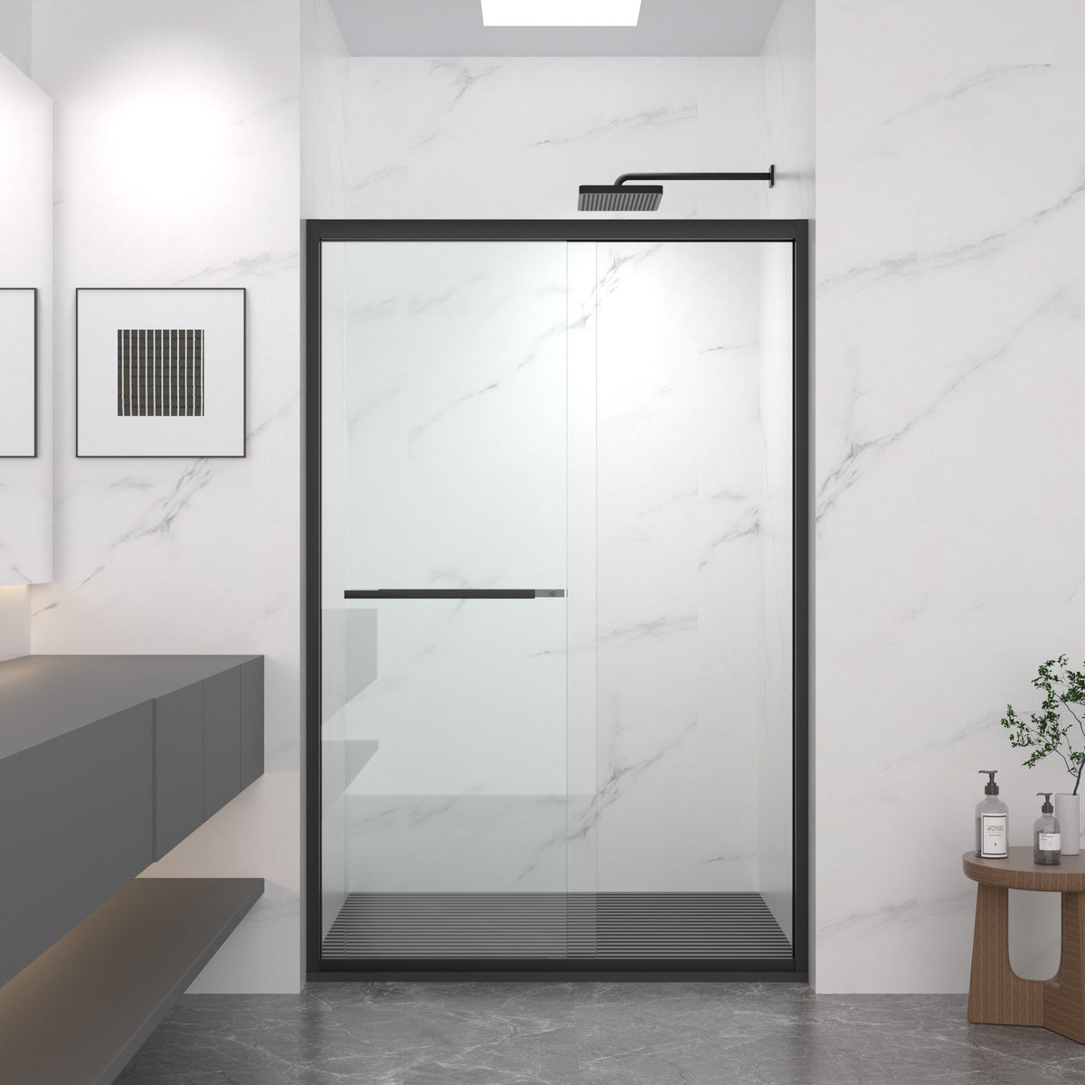 Aluminum Frame Double Sliding Shower Door