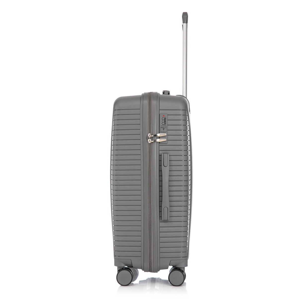 3-Piece PP Spinner Wheel Luggage Set 20/24/28 Silver Grey