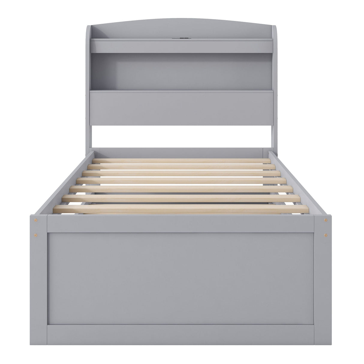 Platform Bed With LED Headboard, Charging Station, Trundle And 2 Drawers