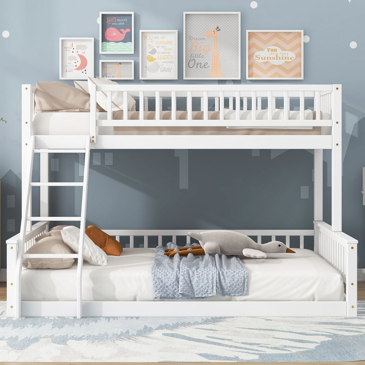 Bunk Bed With Ladder And Guardrails