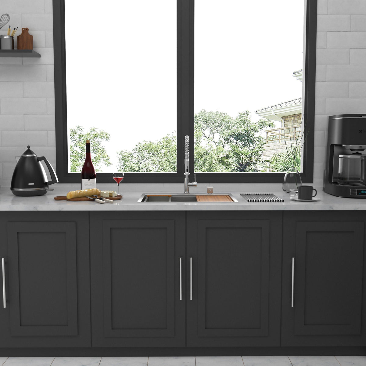 Stainless Steel Drop In Kitchen Sink with Workstation - Gray or Gold