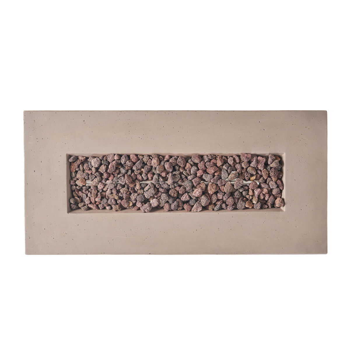 Modern 40' Outdoor 40,000 BTU Rectangular MgO Concrete Propane Fire Pit, Dark Grey