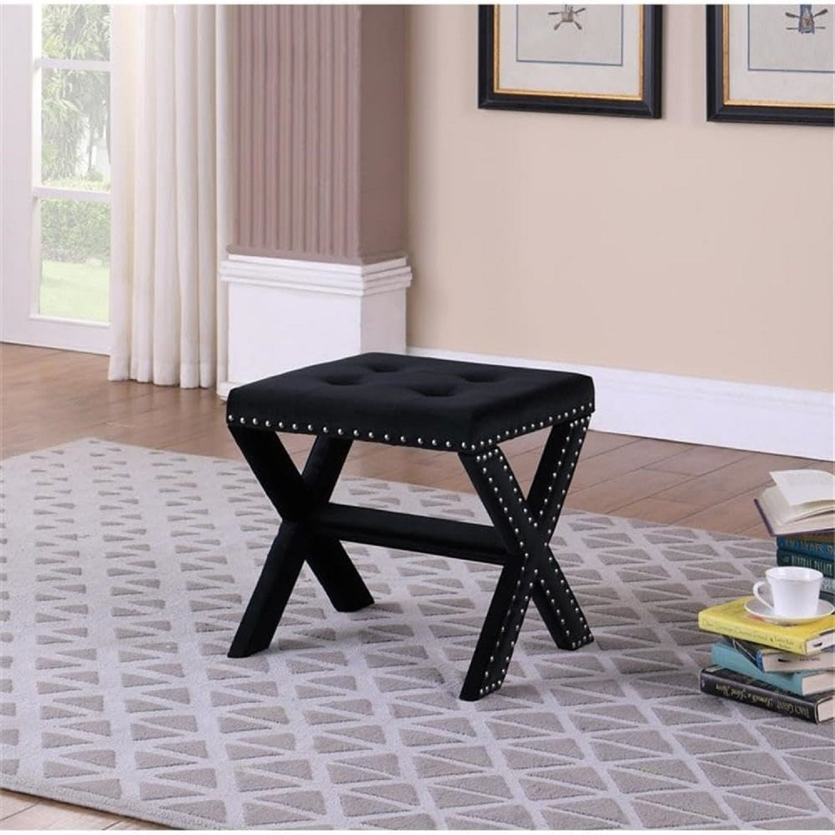 Upholstered Accent Bench With Nailhead Trim