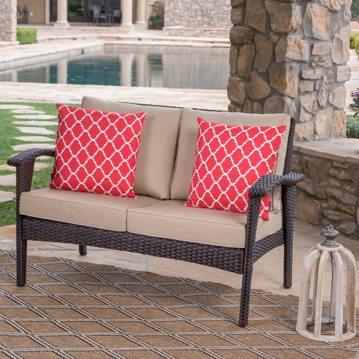 The Superior Comfort All-Weather Wicker Loveseat by Christopher Knight Home